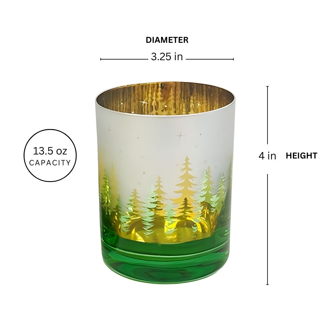 Green Pine Tree Whiskey Glasses