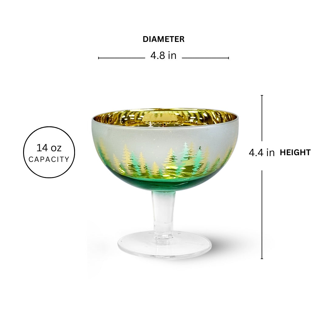 Green Pine Tree Dessert Bowls