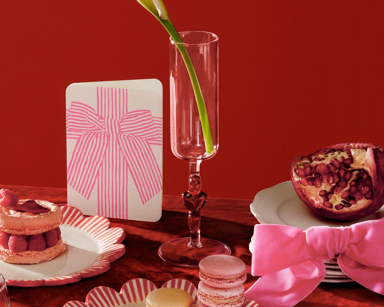 3D Red Heart Champagne Flute Glasses