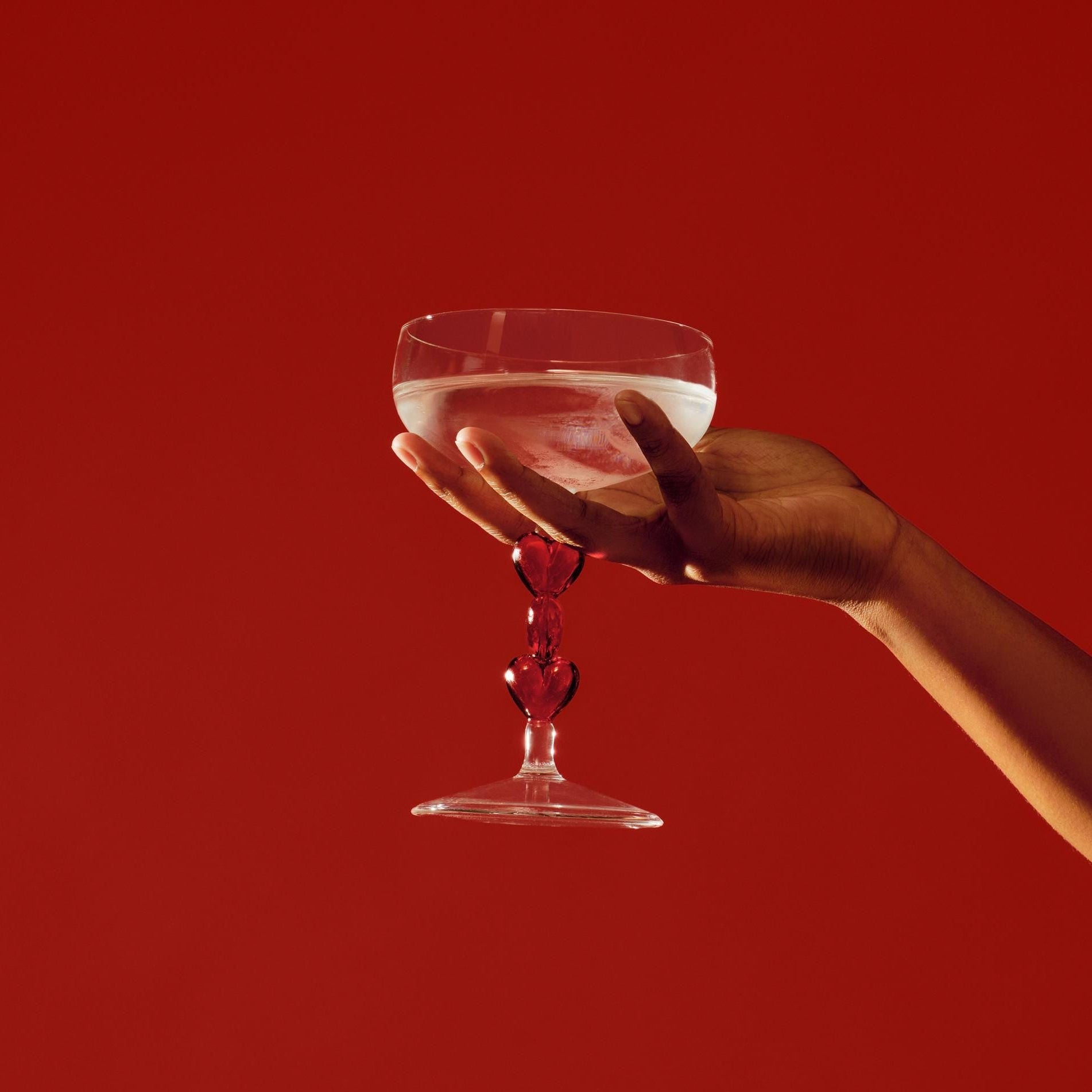 3D Red Heart Coupe Cocktail Glasses