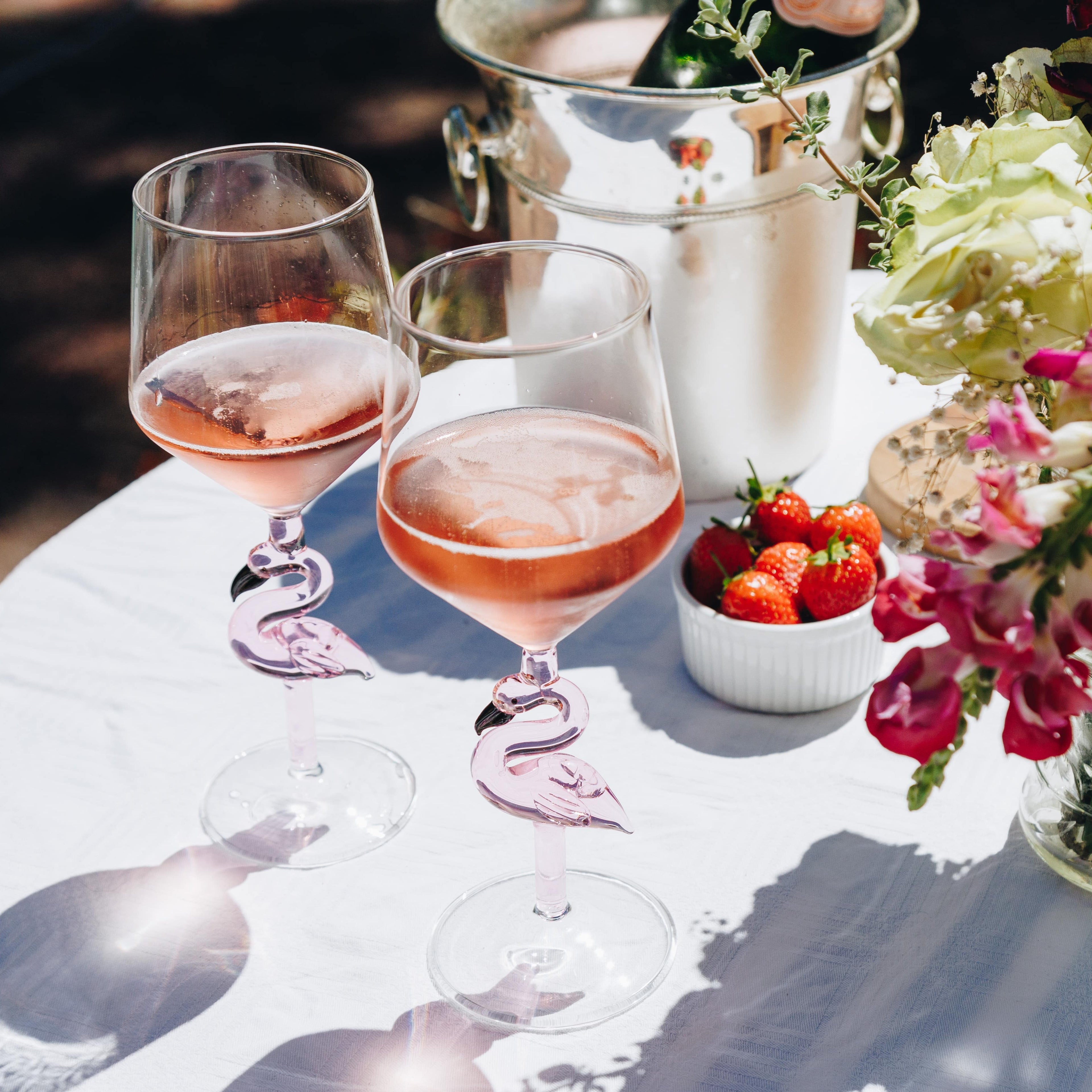 3D Flamingo Wine Glass