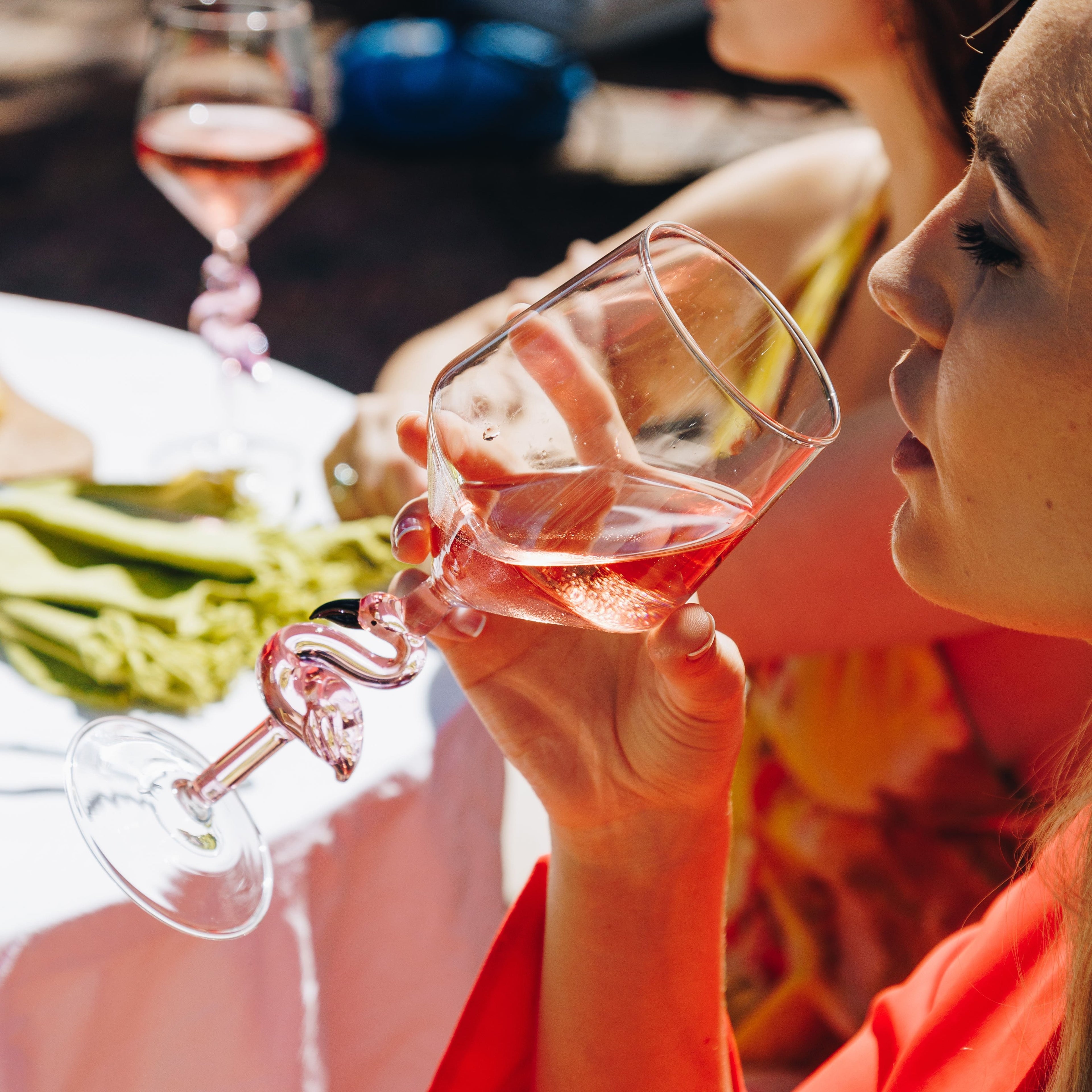 3D Flamingo Wine Glass