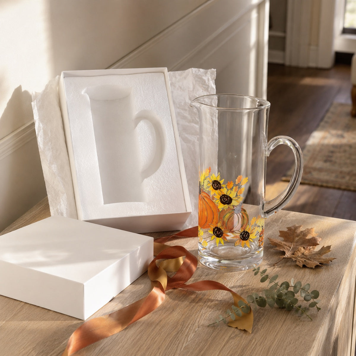Painted Pumpkin Pitcher