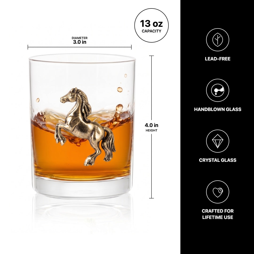 Gold Horse Whiskey Glasses