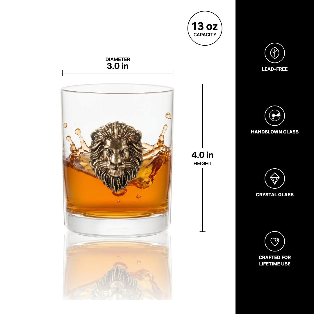 Gold Lion Whiskey Glasses