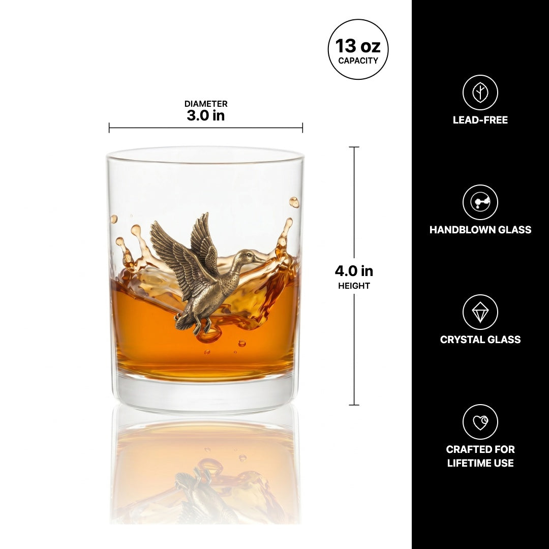 Gold Mallard Whiskey Glasses