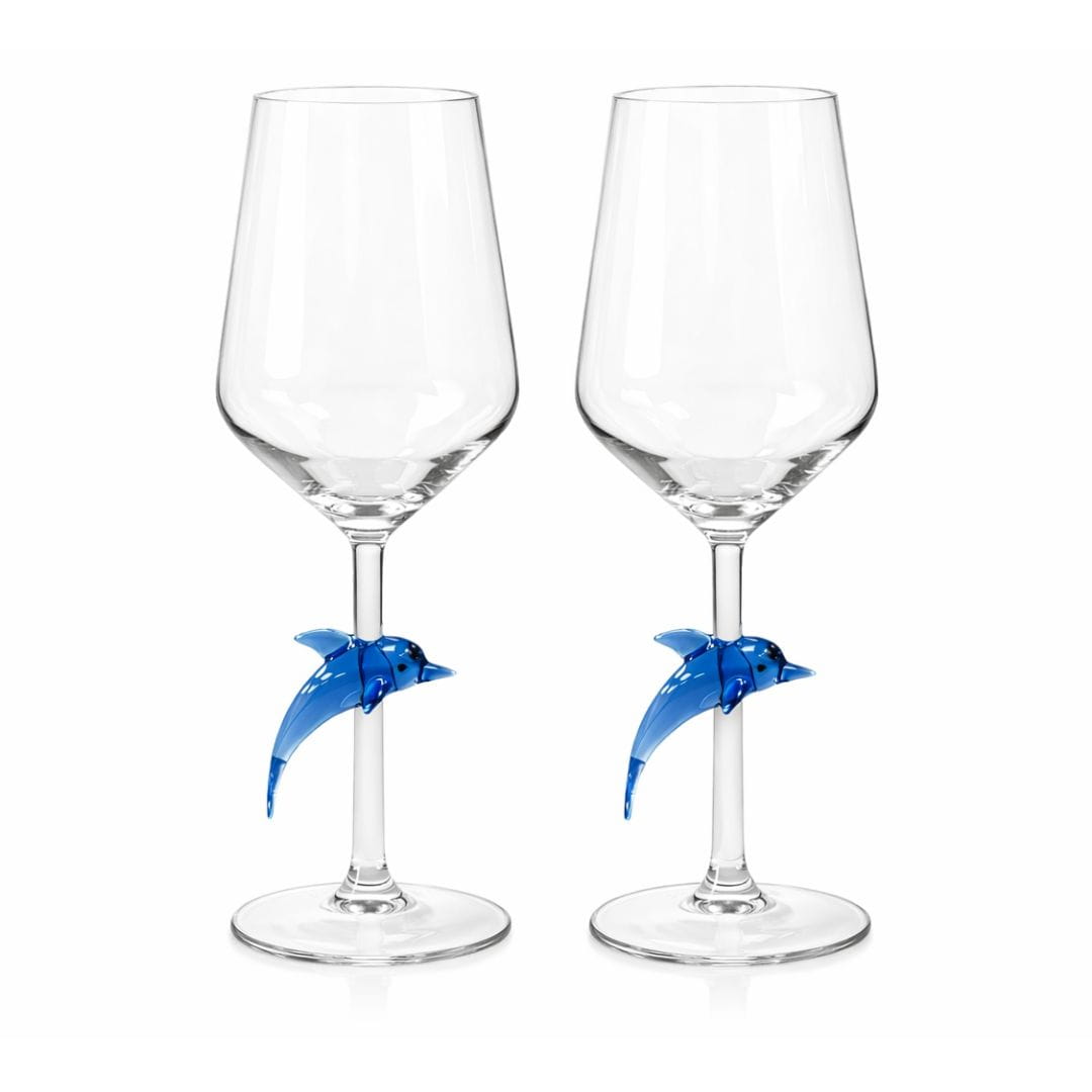 3D Dolphin Wine Glass