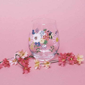 hand painted flower wine glasses, hand painted wine glasses flowers, flower glassware, flower glass cups, sunflower glass cups