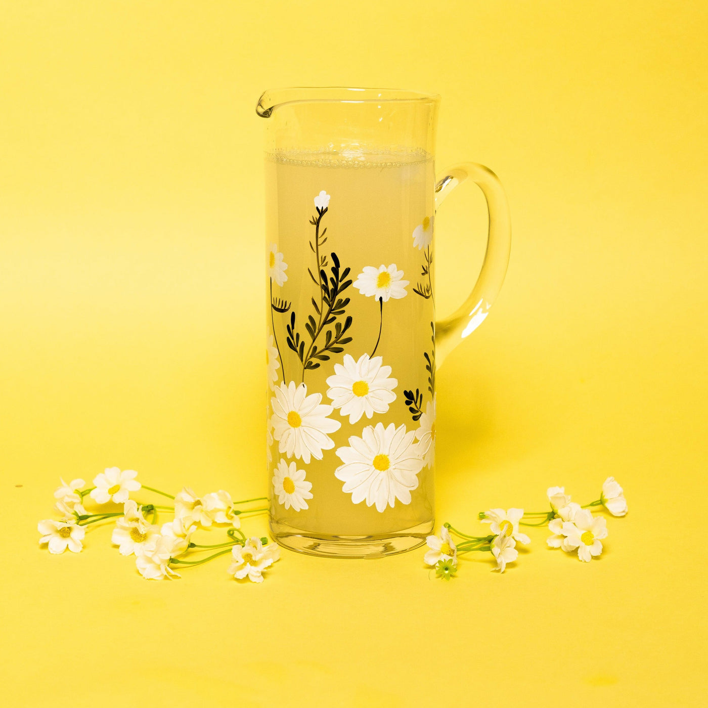 Painted Daisy Pitcher - Jersey Art Glass